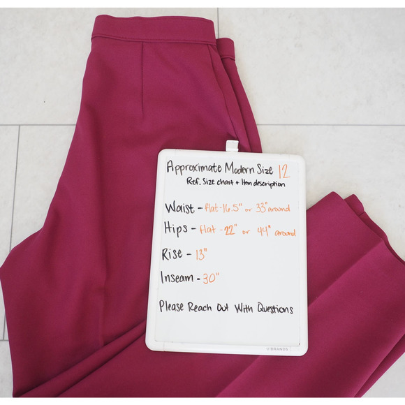 70s Vintage Levis Bend Over Cranberry Slacks Loose Straight Leg Size 12 Waist 33 - Picture 6 of 7